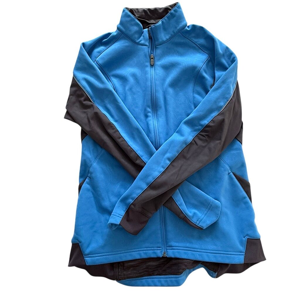 Novara Cycling Jacket Women Large Blue Gray Full Zip Fleece Lined Pockets